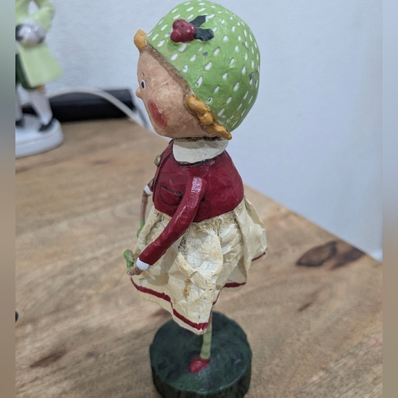 LORI C MITCHELL Vintage Girl Figurine with Red Dress and Green Hat - Picture 3 of 10
